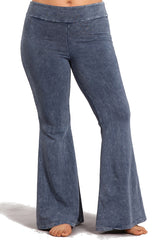 Plus Size French Terry Bell Bottom Yoga Pants with Pockets