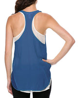 Two-Tone Layered Semi Sheer Chiffon Jersey Tank Top