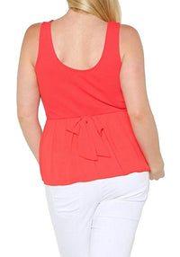 Plus Size Sleeveless Chiffon Back Peplum Top