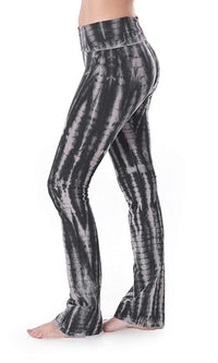 T-Party Black Bamboo Pattern Tie Dye Yoga Pants