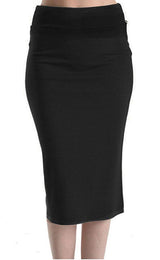 Below The Knee High Waist Midi Pencil Skirt