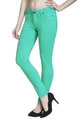 Solid Color Slimming Princess Pleat Skinny Jeans