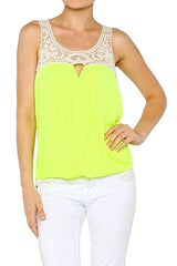Surplice Crochet Tank Top with Keyhole Cutout