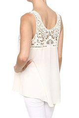 Sleeveless Lace Crochet Detailed Tank Top