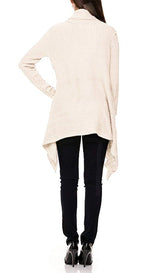 Ribbed Knit Long Sleeve Asymmetric Open Front Cardigan