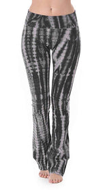 T-Party Black Bamboo Pattern Tie Dye Yoga Pants