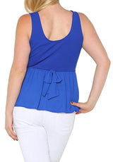 Plus Size Sleeveless Chiffon Back Peplum Top