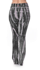 T-Party Black Bamboo Pattern Tie Dye Yoga Pants