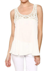 Sleeveless Lace Crochet Detailed Tank Top