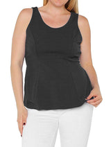 Plus Size Sleeveless Chiffon Back Peplum Top
