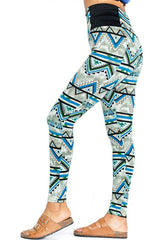Aztec Print High Waist Thick Ponte Leggings