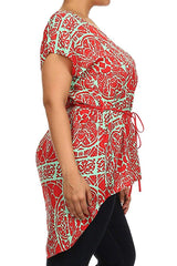 Plus Size Asymmetrical Hem Tunic Top