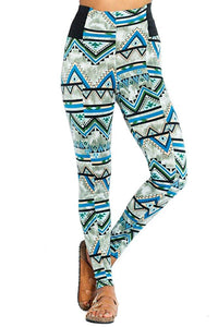 Aztec Print High Waist Thick Ponte Leggings