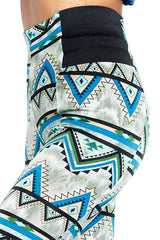Aztec Print High Waist Thick Ponte Leggings