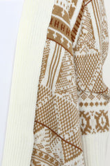 Aztec Print Open Front Knit Cardigan