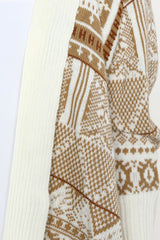 Aztec Print Open Front Knit Cardigan