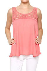 Sleeveless Lace Crochet Detailed Tank Top