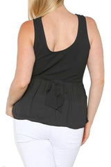 Plus Size Sleeveless Chiffon Back Peplum Top