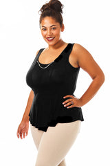 Plus Size Chain Accented Soft Paneled Top