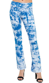 Blue Smoke Tie Dye Yoga Pants