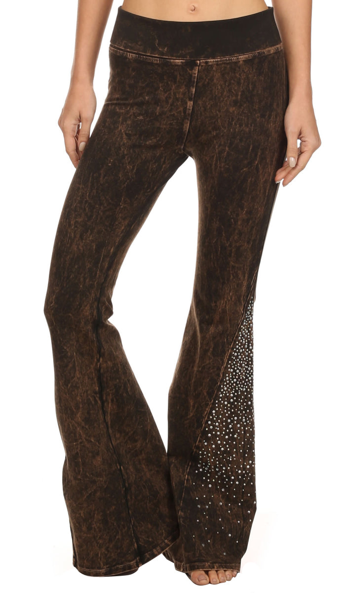 Women Stretchy Flare Wide Leg Yoga Pants Gypsy Palazzo Bell Bottom Trouser  SXL  eBay