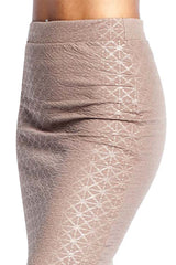 High Waist Embossed Midi Length Pencil Skirt