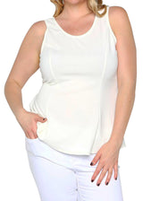 Plus Size Sleeveless Chiffon Back Peplum Top