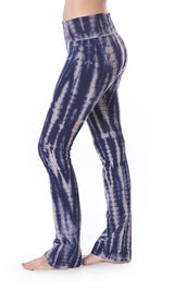 T-Party Navy Blue Bamboo Pattern Tie Dye Yoga Pants