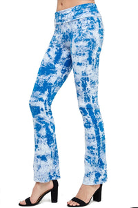 Blue Smoke Tie Dye Yoga Pants