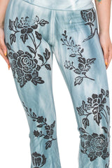 T-Party Floral Stamp Yoga Pants