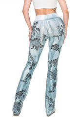 T-Party Floral Stamp Yoga Pants
