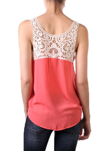 Surplice Crochet Tank Top with Keyhole Cutout