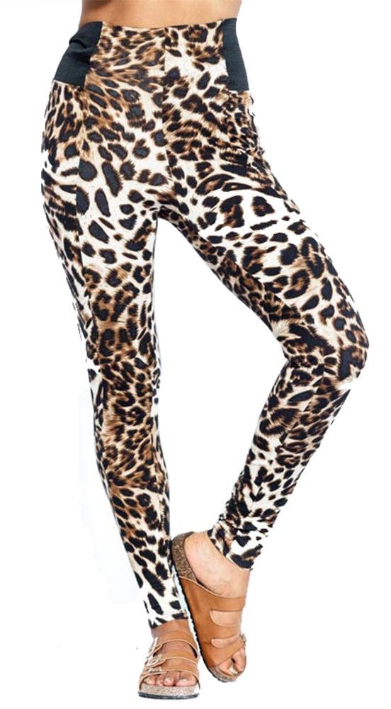 Women's Leopard Print High Waist Thick Ponte Leggings – COTTON KITTY