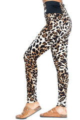 Leopard Print High Waist Thick Ponte Leggings
