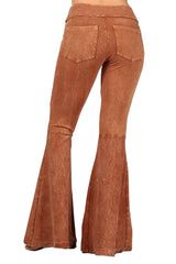 French Terry Bell Bottom Yoga Pants with Pockets Copper Penny