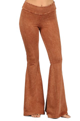 French Terry Bell Bottom Yoga Pants with Pockets Copper Penny