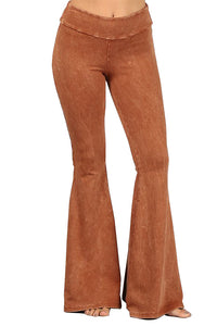 French Terry Bell Bottom Yoga Pants with Pockets Copper Penny