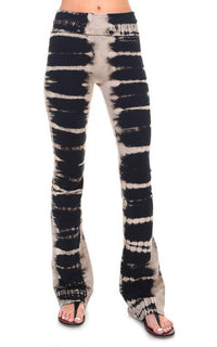 Tan and Black Banded Yoga Pants Made in USA