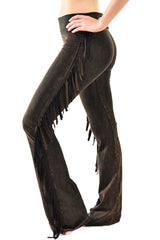 T-Party Fringe Leg Mineral Wash Yoga Pants