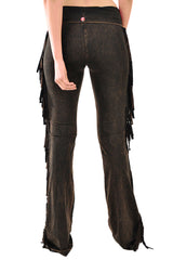 T-Party Fringe Leg Mineral Wash Yoga Pants