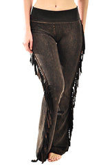 T-Party Fringe Leg Mineral Wash Yoga Pants
