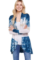 Long Sleeve Open Front Tie Dye Cardigan Ocean Sand