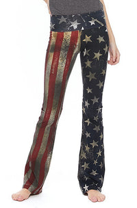 T-Party Patriotic American Flag Yoga Pants